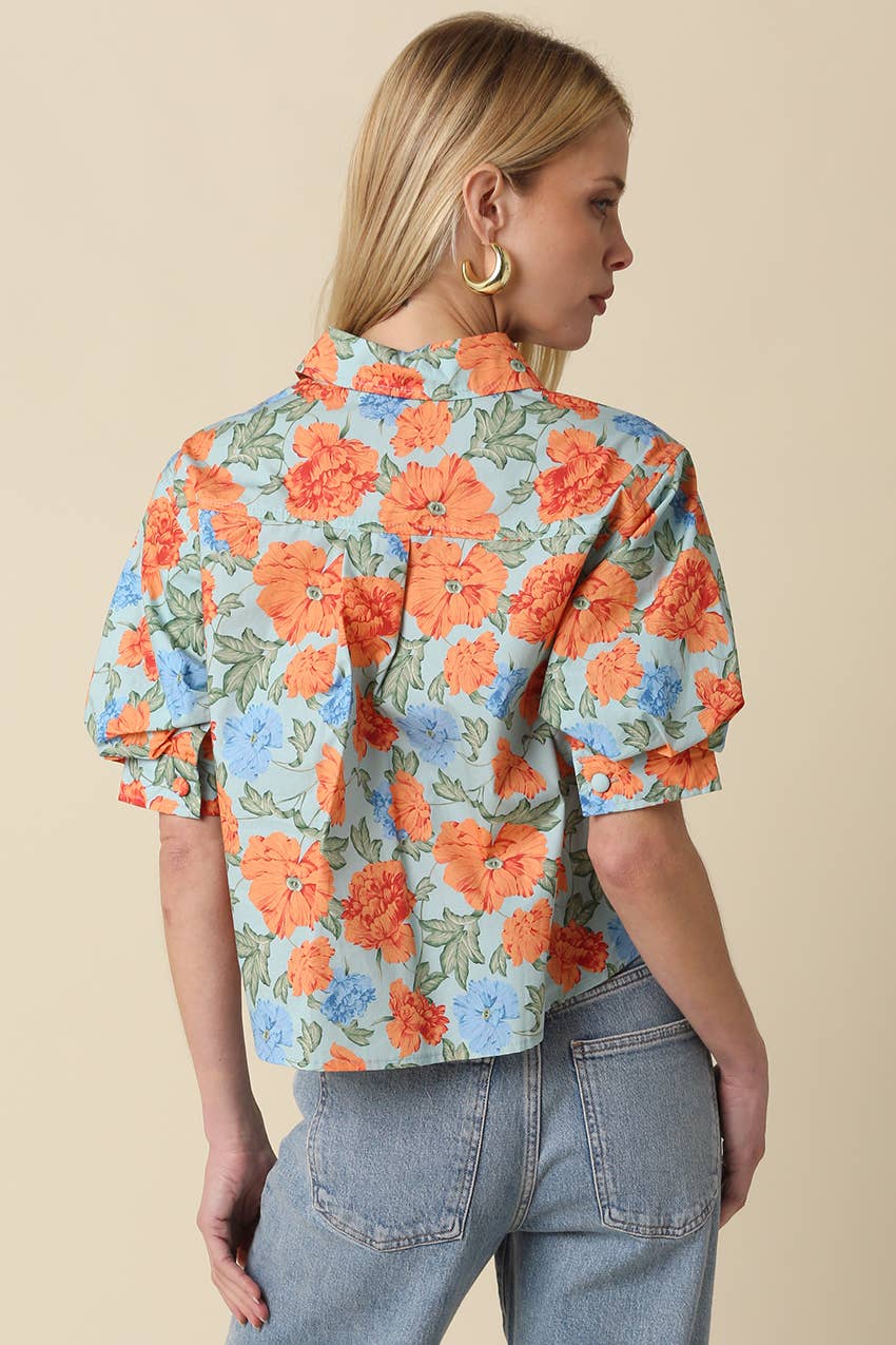 Mollie Floral Top | Olivaceous
