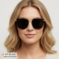 Ivy - Women's Oversized Square Sunglasses: BLACK
