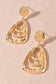 Metal Layered Oval Drop Earrings