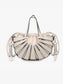 Loraine Hollow Cut Bucket Bag in Off White