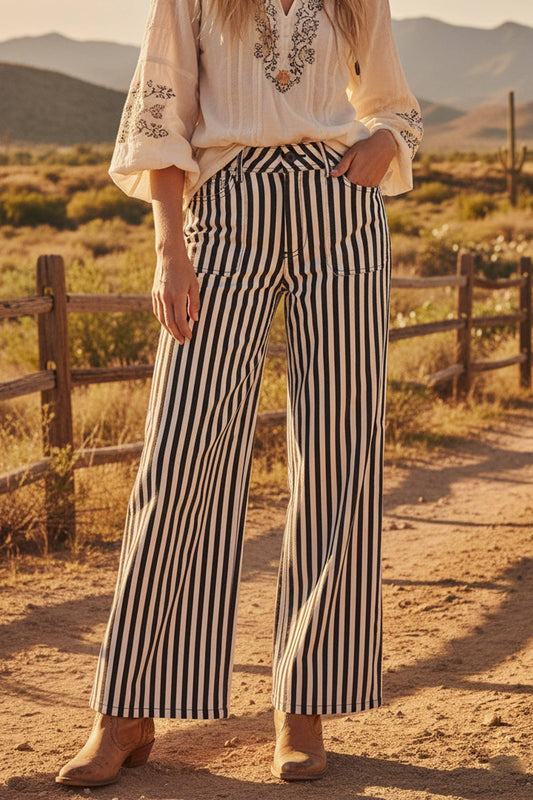 The Stripe Crop Cut Pant | Sewn & Seen