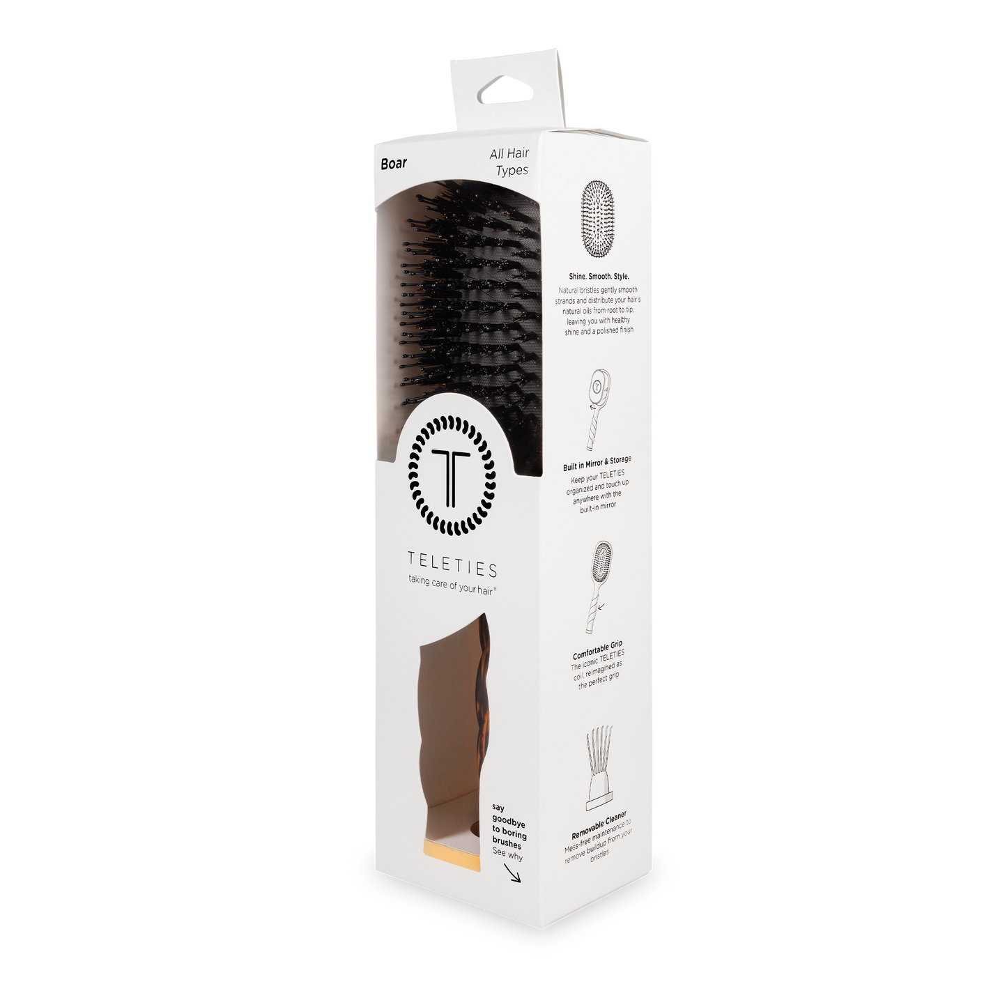 Boar Brush | Full Size | Tortoise
