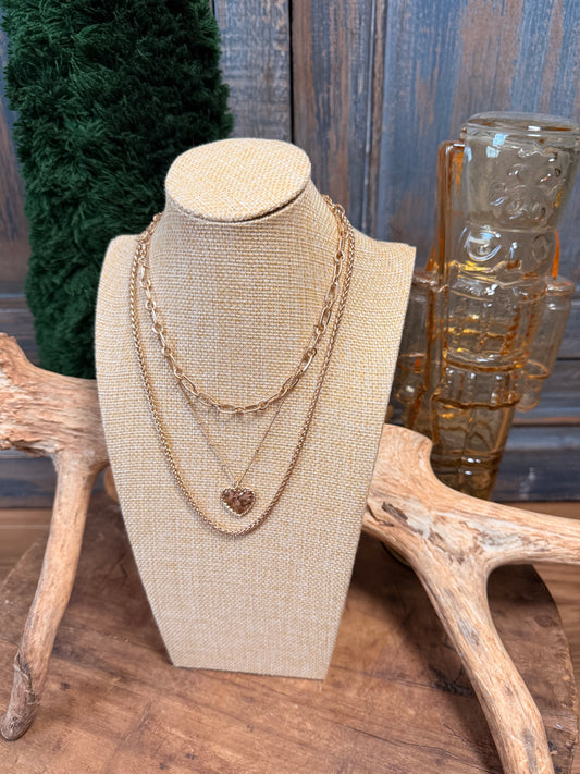 The Triple Cutie Heart Necklace