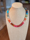 Mixed Faceted And Marble Resin Disc Beads Necklace