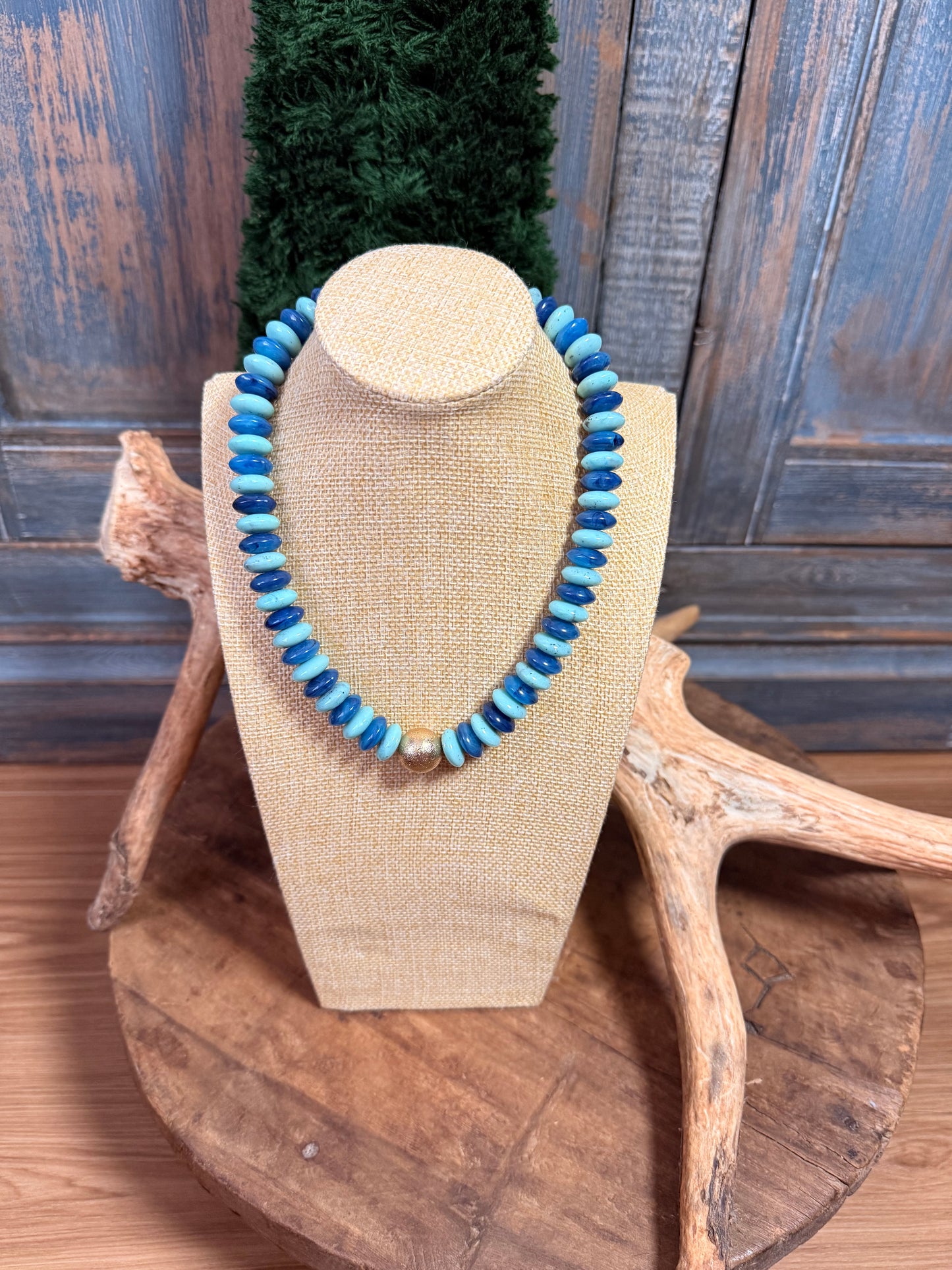 Blue on Blue Statement Necklace
