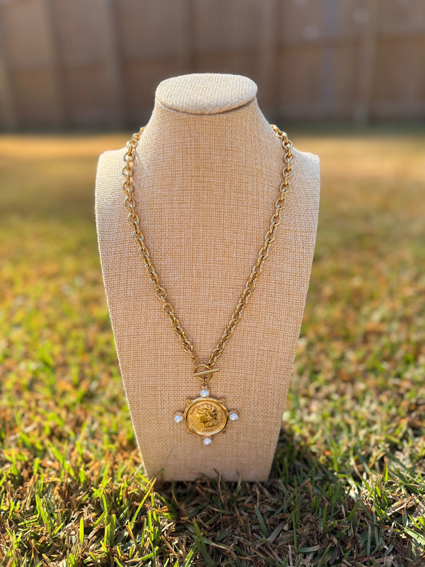 The Coin & Pearl Drop Necklace