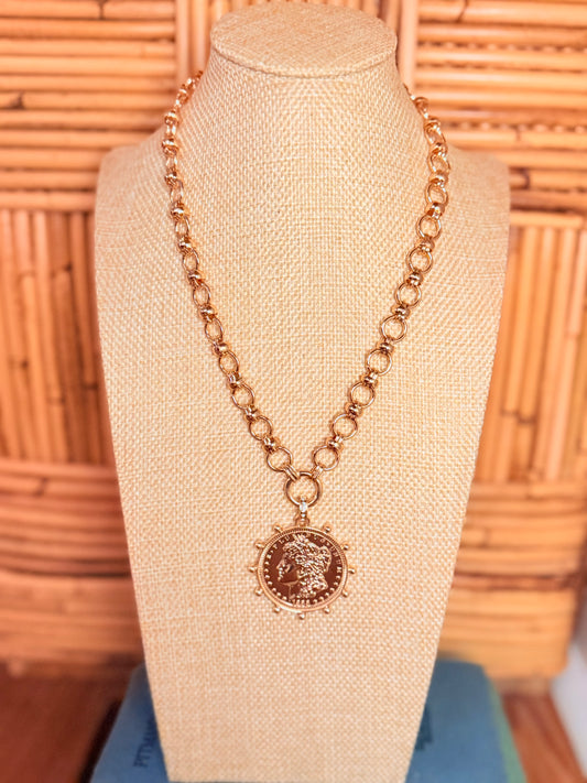 Queen 1888 Spike Coin Necklace