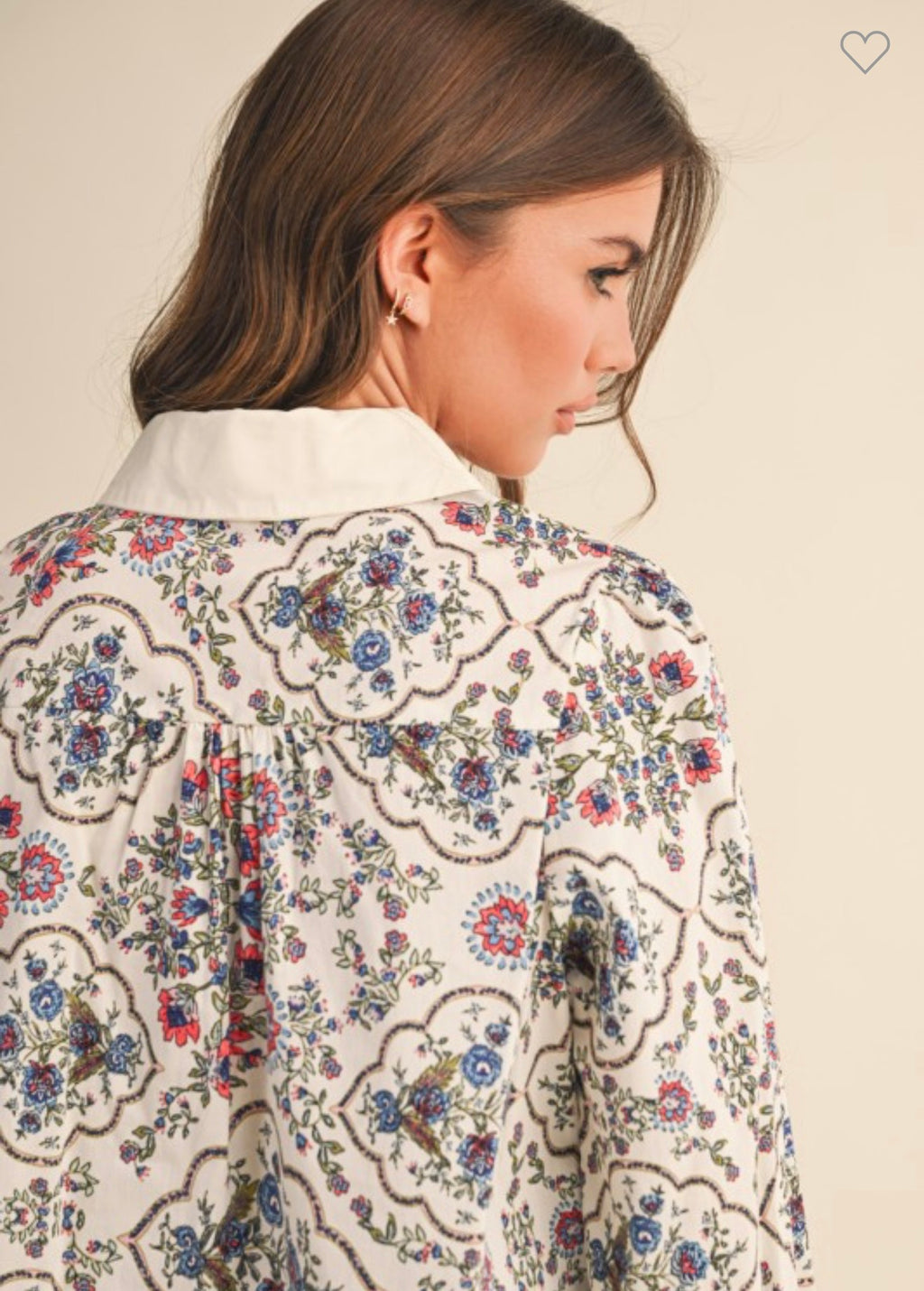 Pre Order: Floral and Ribbon Button Down