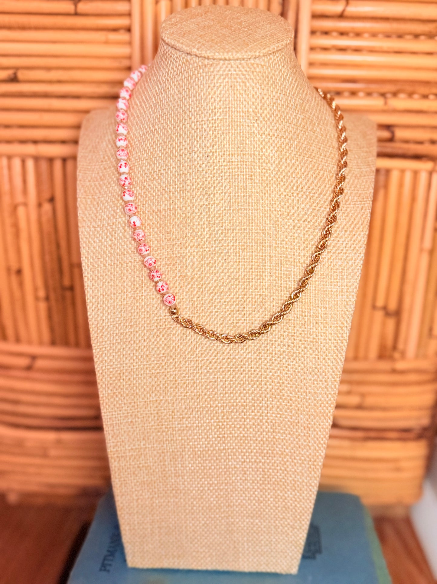 Red & White Split Decision Necklace