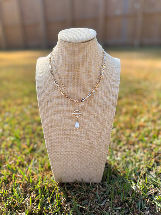 The Dainty Double Chain Pearl Necklace