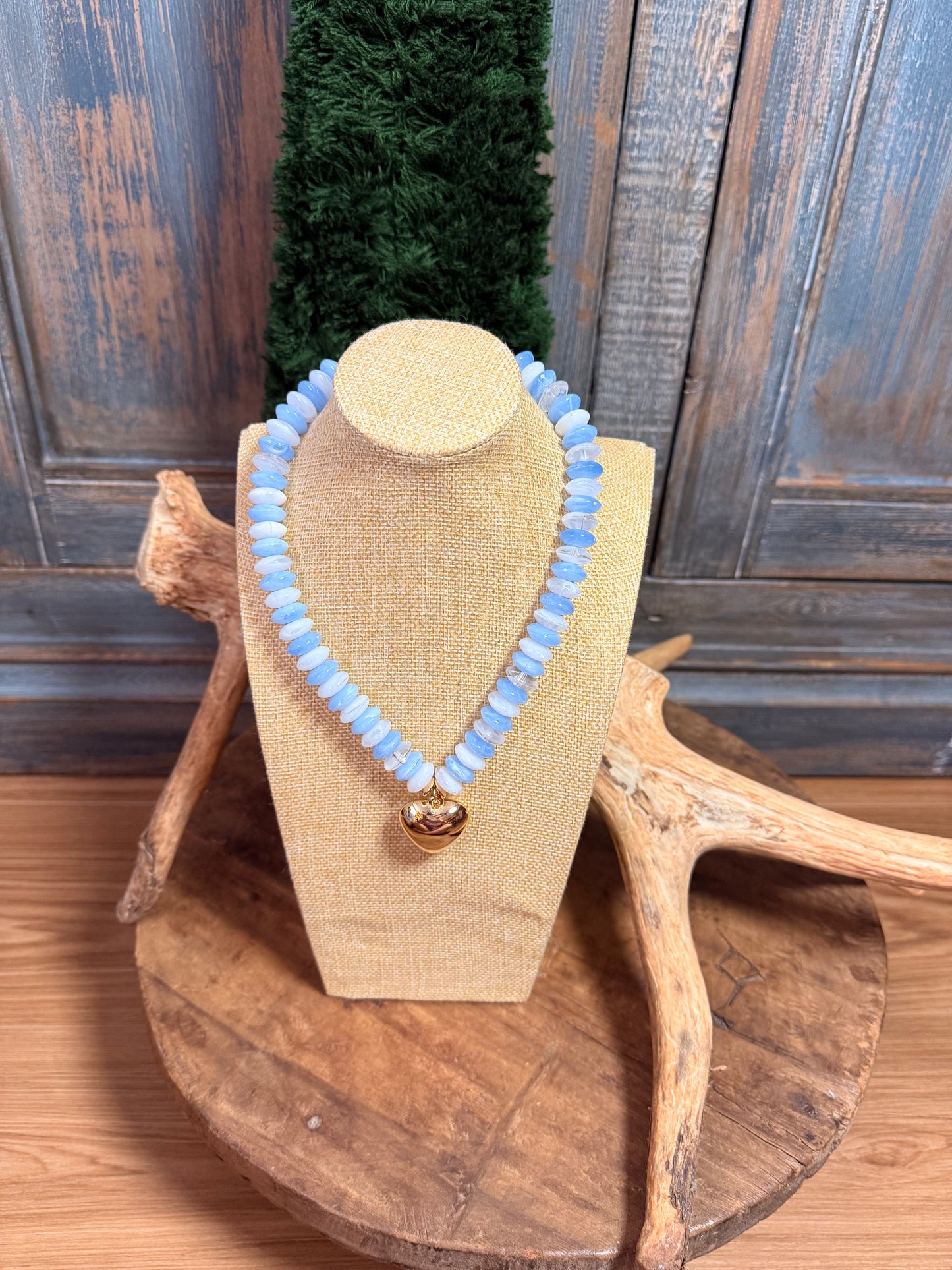 Baby Blue Statement with Puff Heart