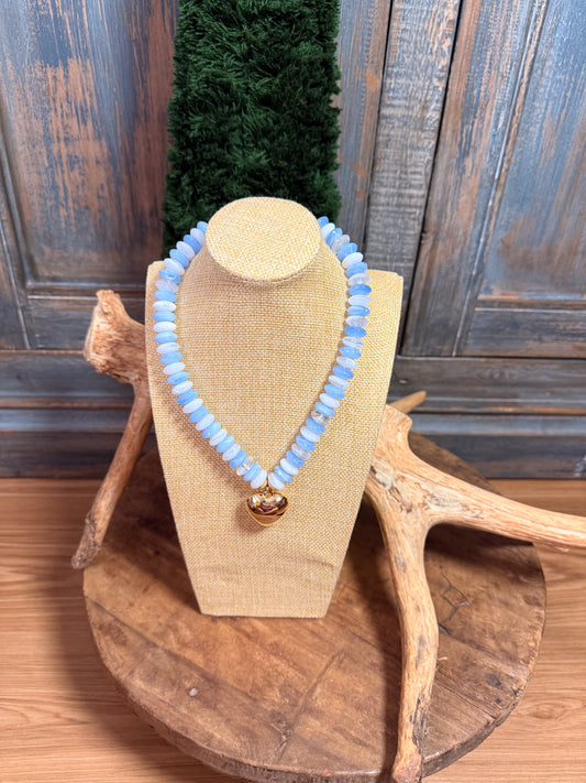 Baby Blue Statement with Puff Heart