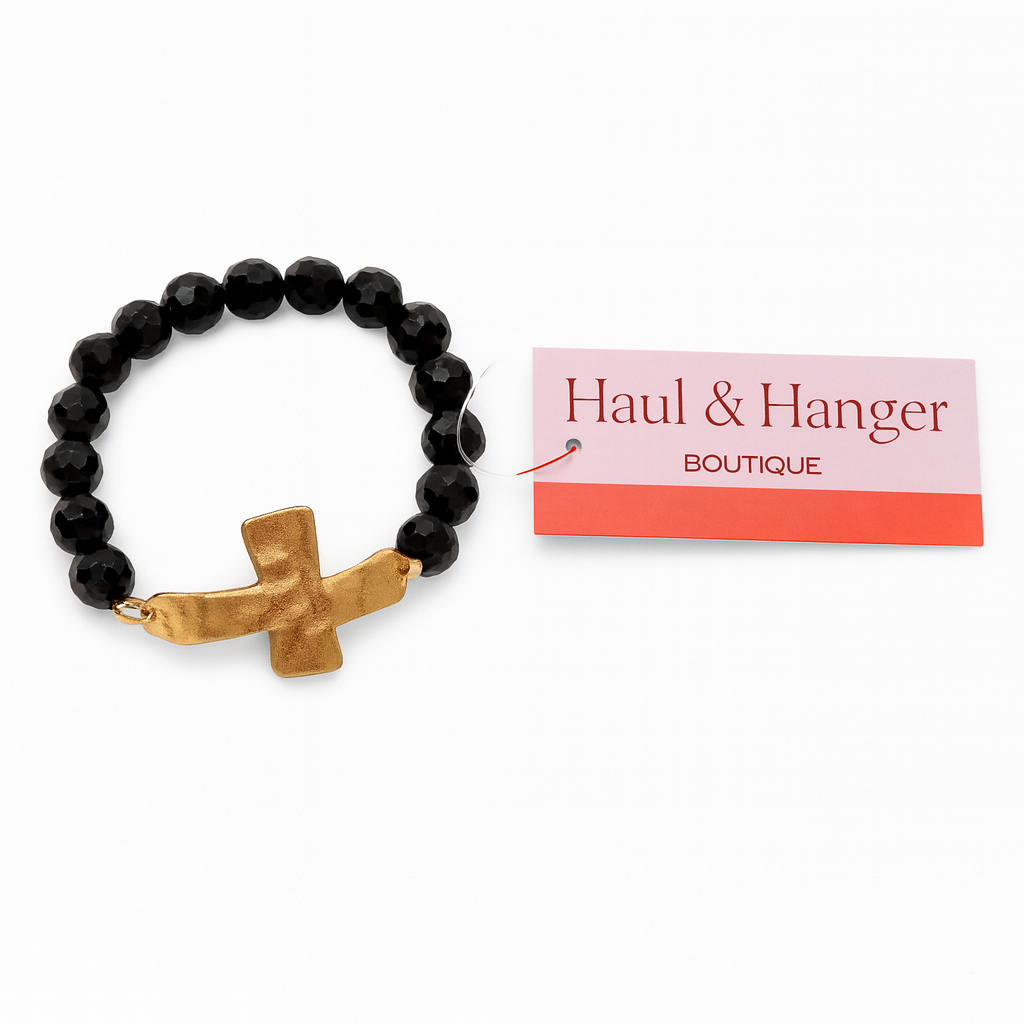 Black Cross Bracelet