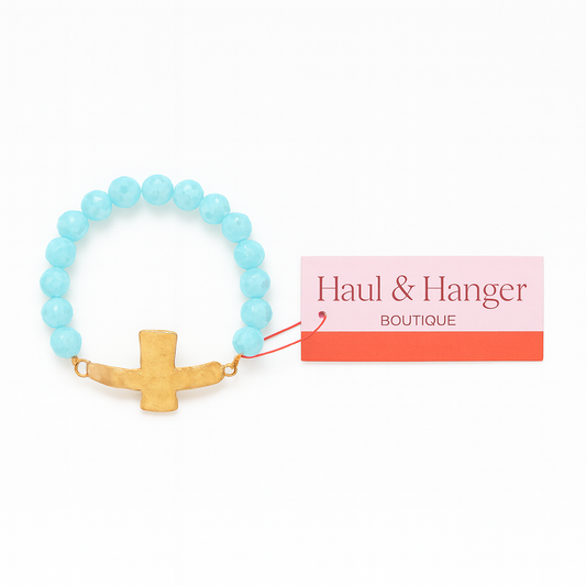 Blue Cross Bracelet