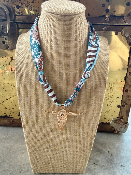 Bull Headed Scarf Necklace