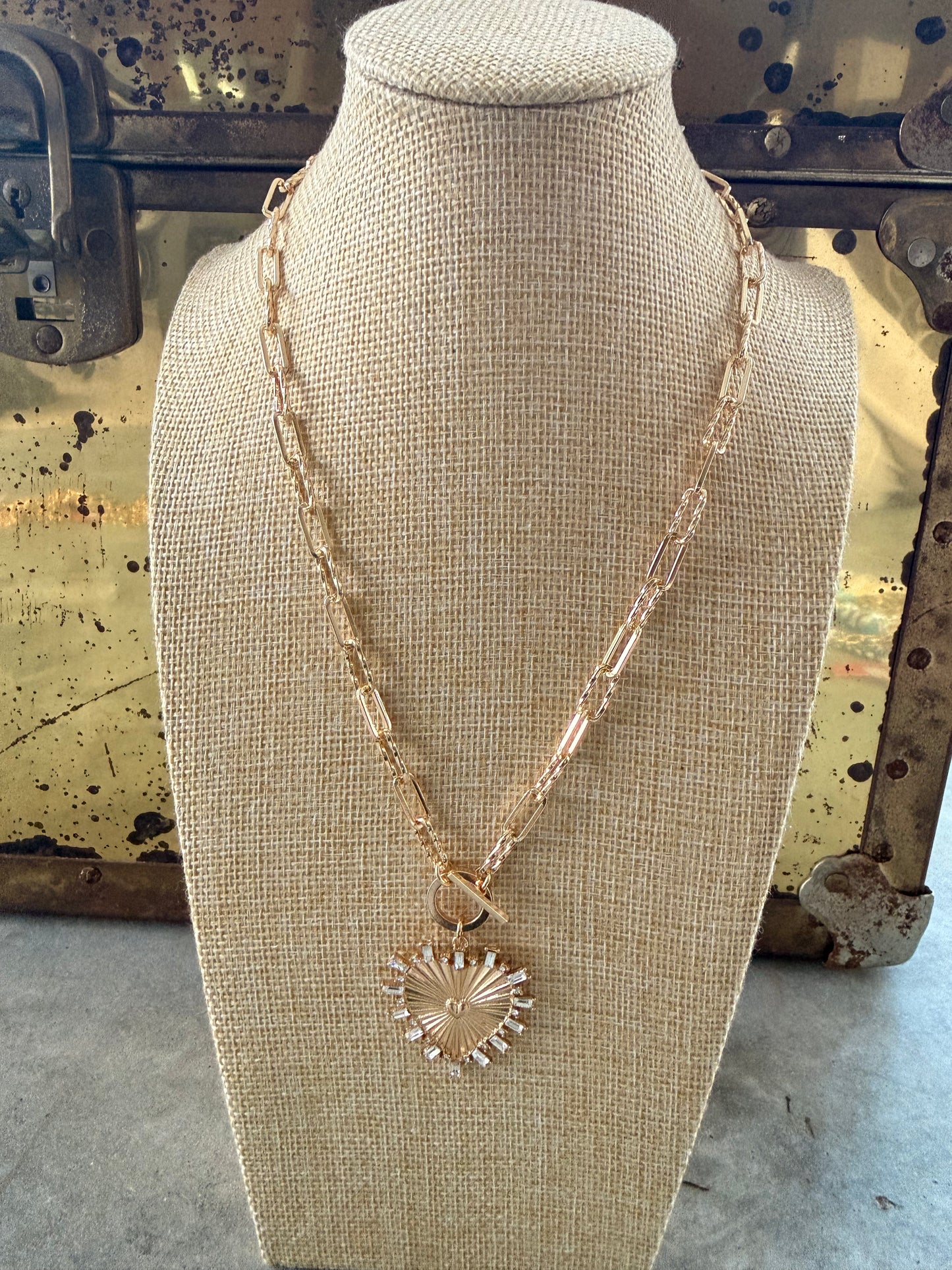 Burst of Crystals Heart Necklace