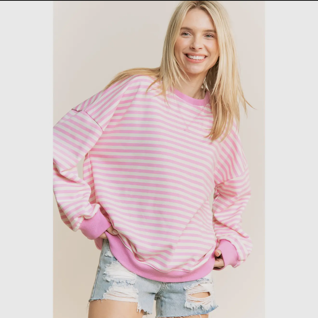Soft Stripe Pullover Pink | Sweet Generis