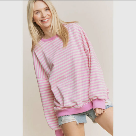 Soft Stripe Pullover Pink | Sweet Generis