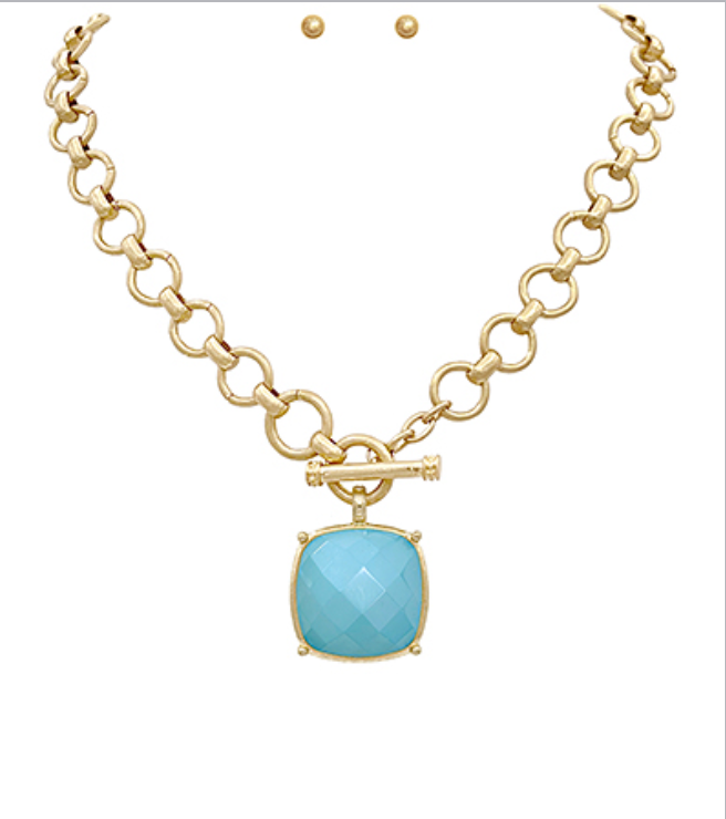 Felicity Pendant Necklace Turquoise