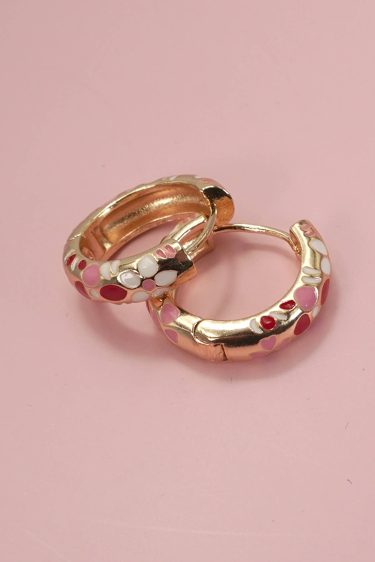 Little Flower Enamel  Huggie Hoops