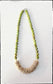 Short Wood African Turquoise Bead Necklace Coconut Green