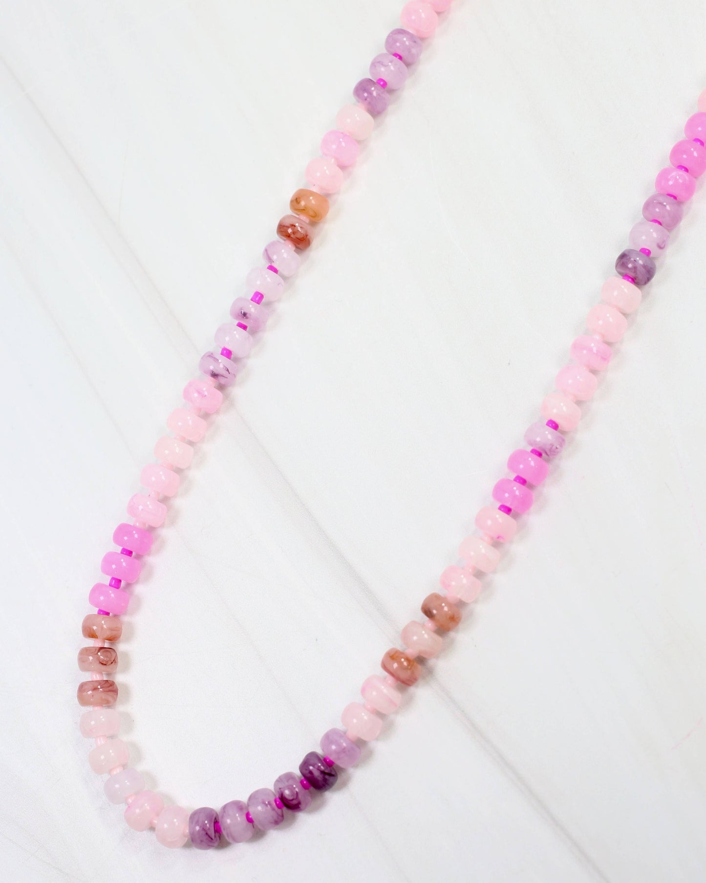 Cape San Blas Beaded Necklace Pink | Caroline Hill