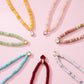 Natural Stone Beaded Charm Necklace