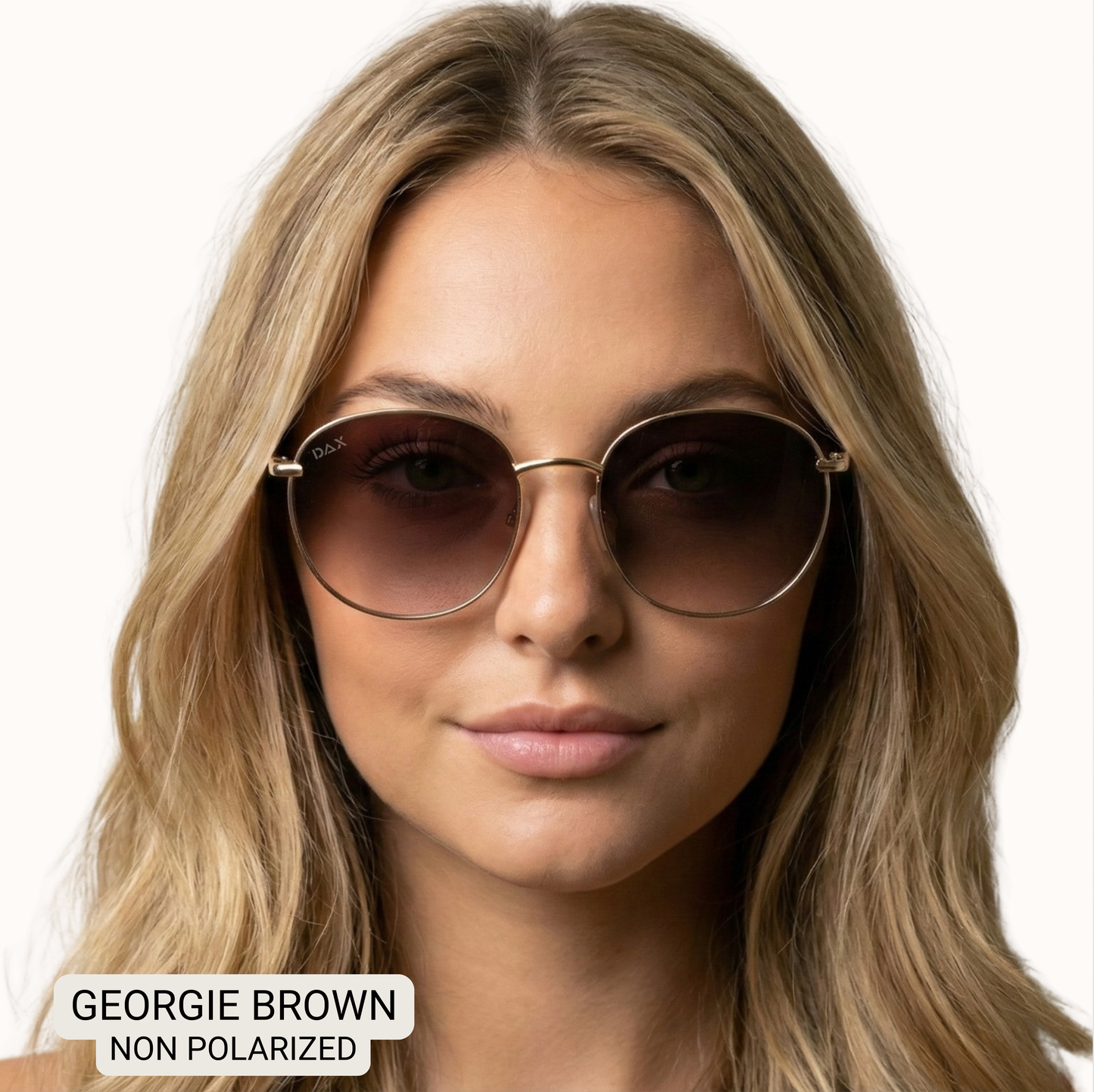Georgie - Women's Large Round Sunglasses: Brown
