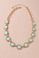 Square Stone Chain Statement Necklace | 3 Colors