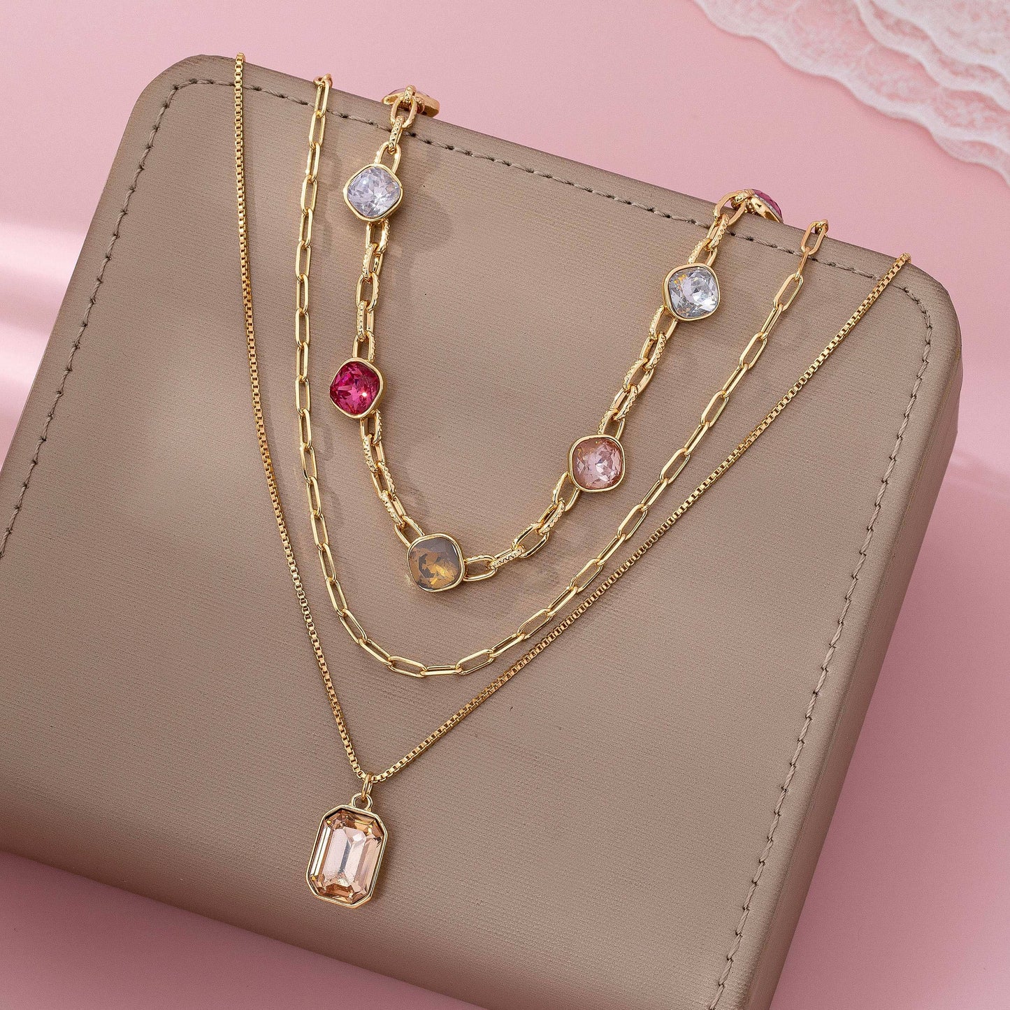 The Crystal Touch Layered Necklace