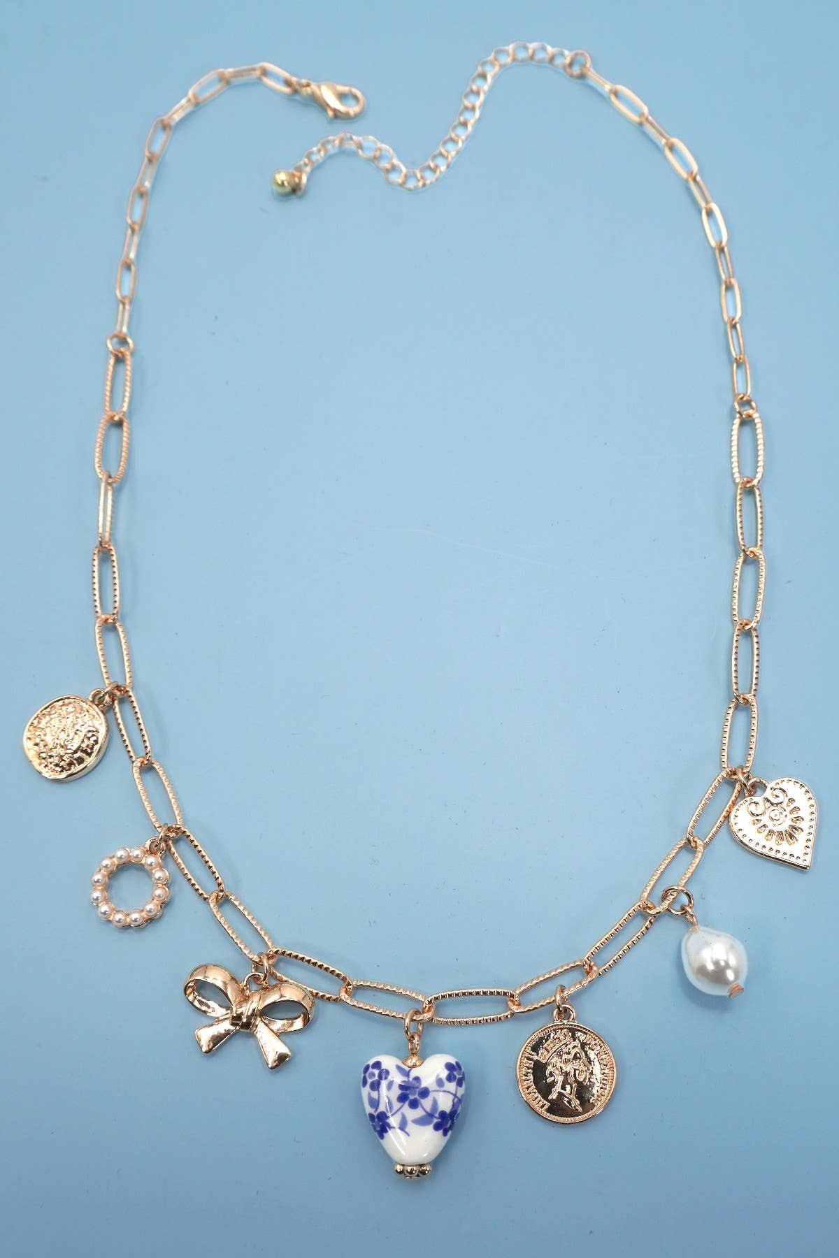 Blue & White Charm Necklace
