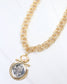 Kirksville Coin Pendant Link Necklace Gold | Caroline Hill