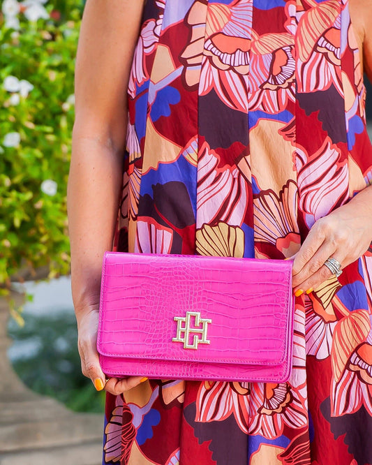 Bryn Clutch/Crossbody Hot Pink | Caroline Hill