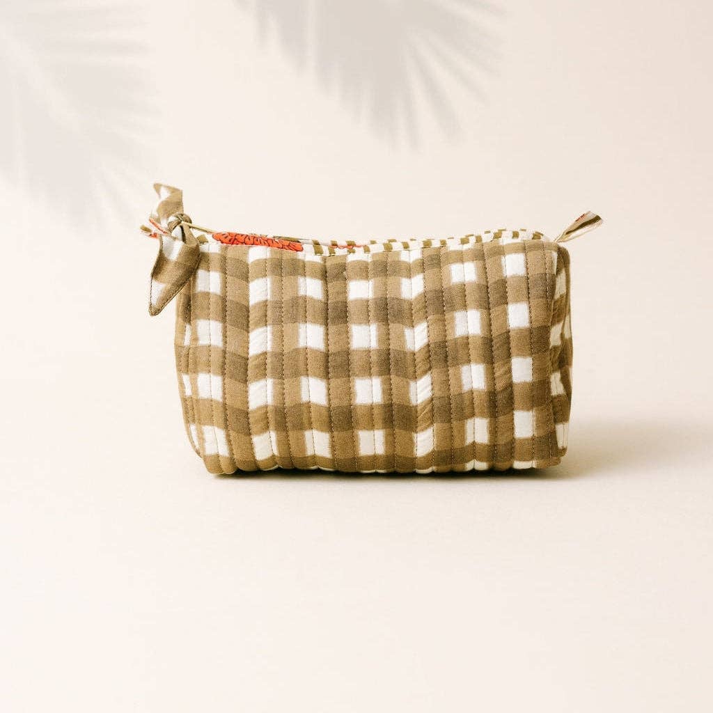 Small Painted Gingham Pouch | Sunshine Tienda