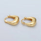 24K Gold Filled Dome Square Latch Hoop Earrings