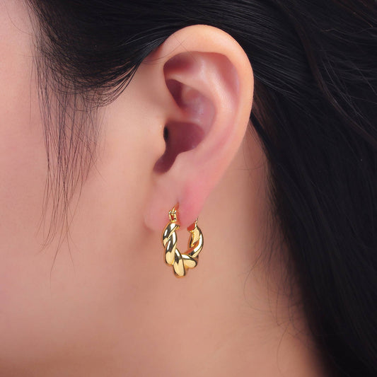24K Gold Filled Twisted Minimalist Hoops