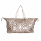 Diamond Quilted Weekender Duffel Bag | Champagne