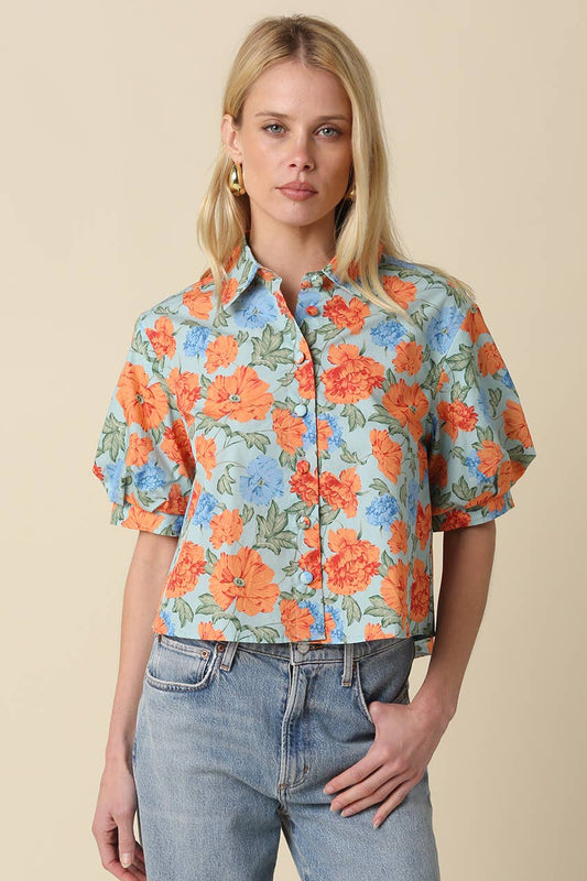 Mollie Floral Top | Olivaceous