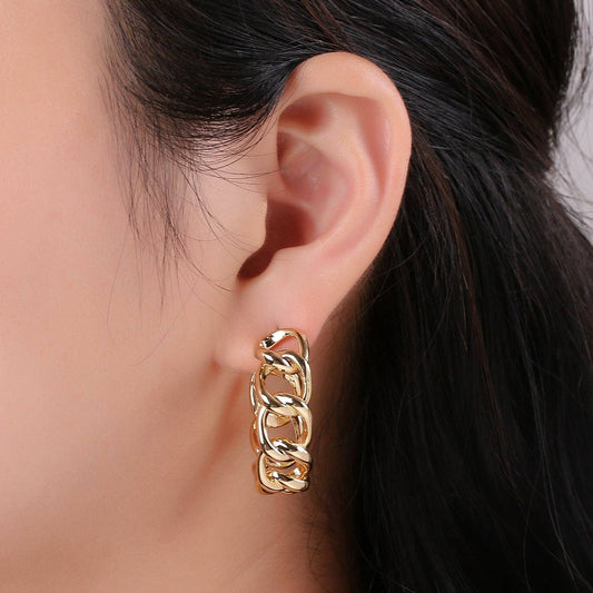 Gold Link Hoops