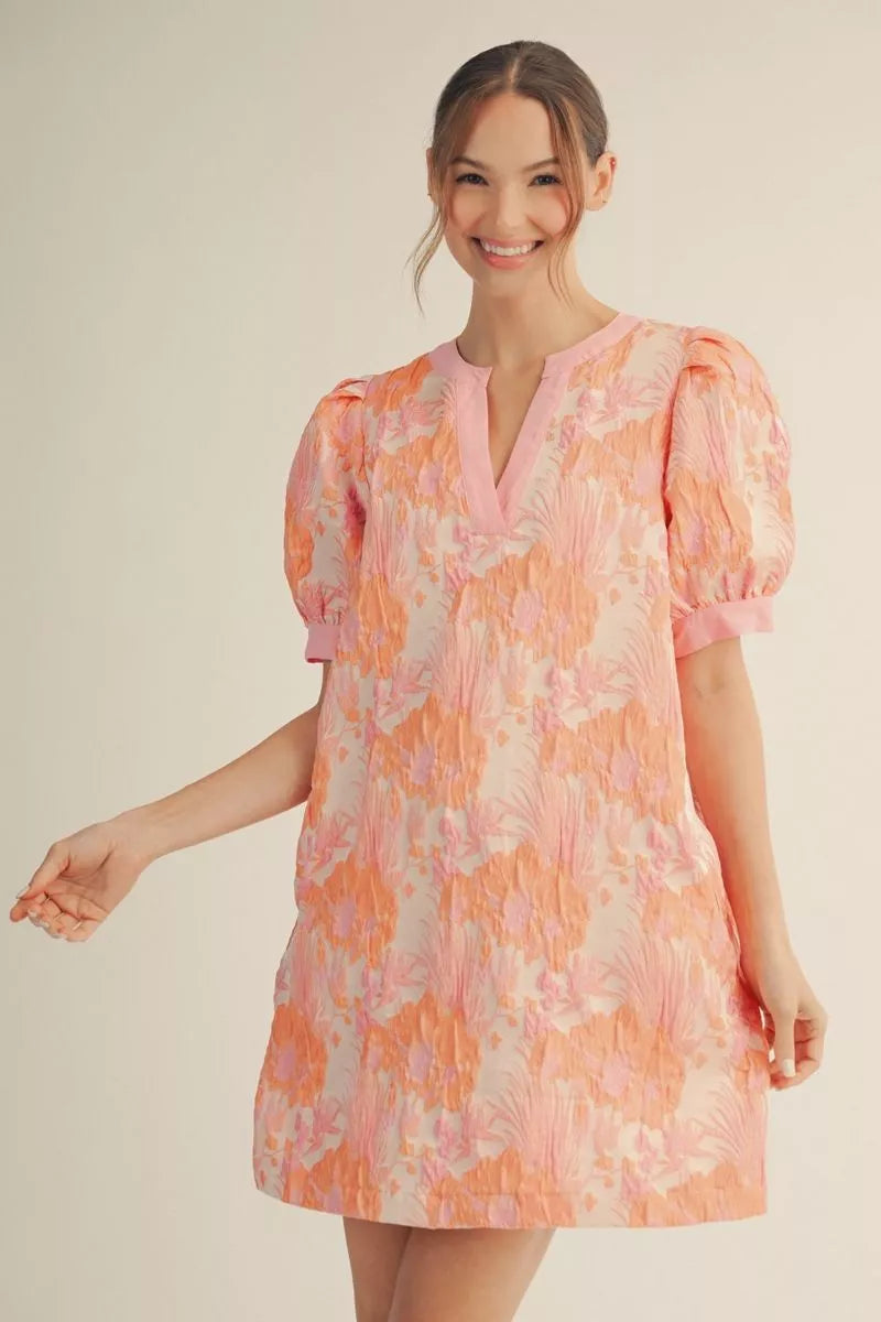 The Catherine Floral Jacquard Dress | Jodifl