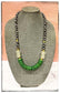 Ceramic Black Giraffe Glass & Coconut Wood Bead Necklace