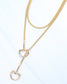 Ellen Horsebit Long Lariat Chain Necklace Gold