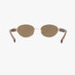 COCO AMBER Polarized Oval Metal Fashion Sunglasses