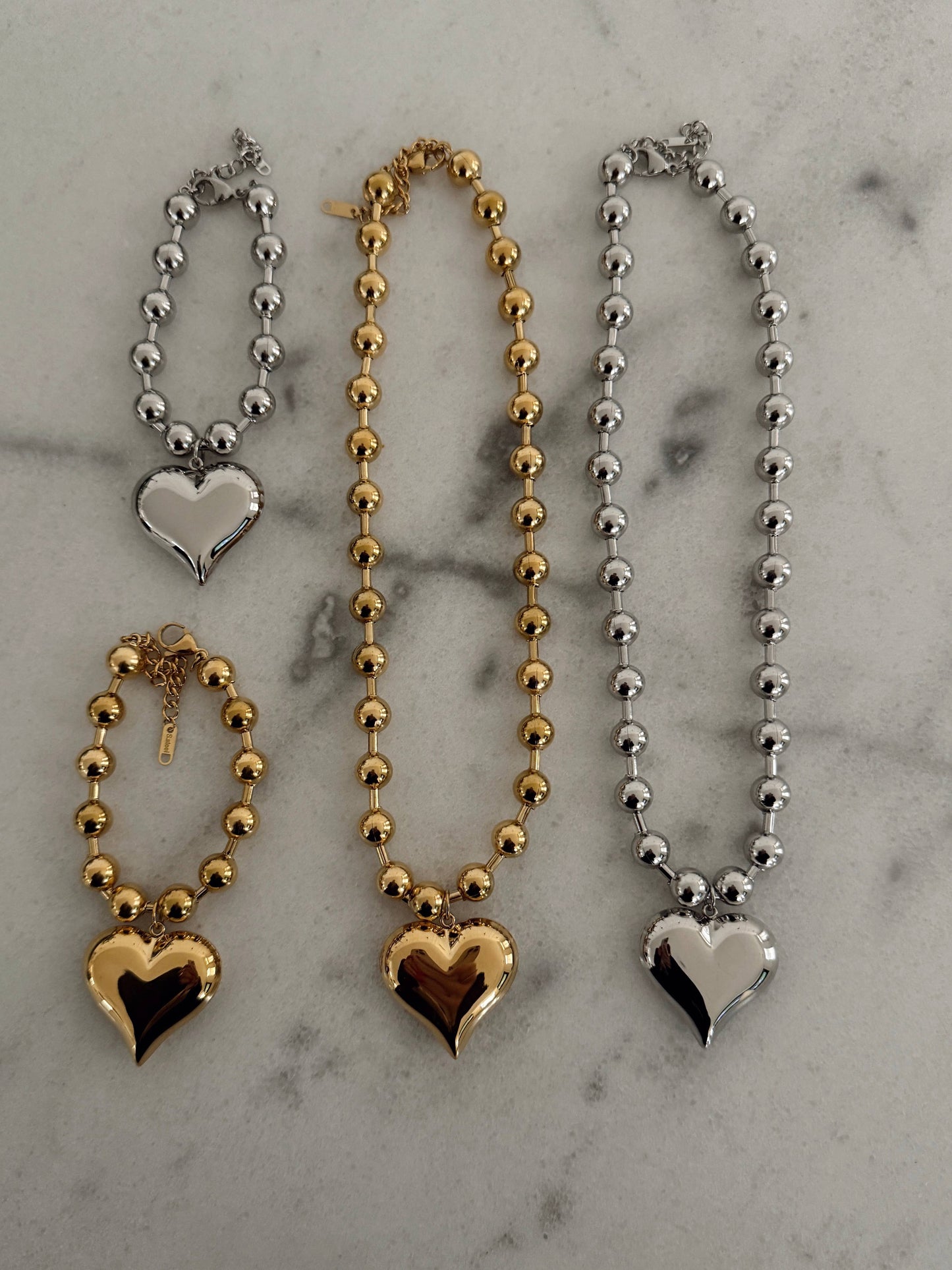 Silver Bubble Heart Necklace | Chansuttpearls