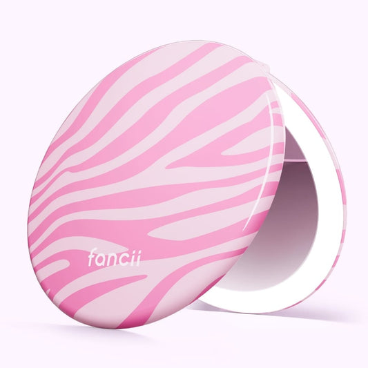 Fancii  5-inch LED Compact Mirror - Blush Zebra
