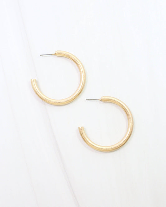 Lexi Small Hoop Earring Worn Gold