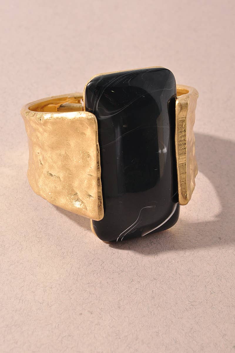 Marbled Resin Statement Cuff Bracelet