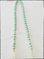 Tanzania Wood & Bone Bead Glass Bead Necklace- Mint Green