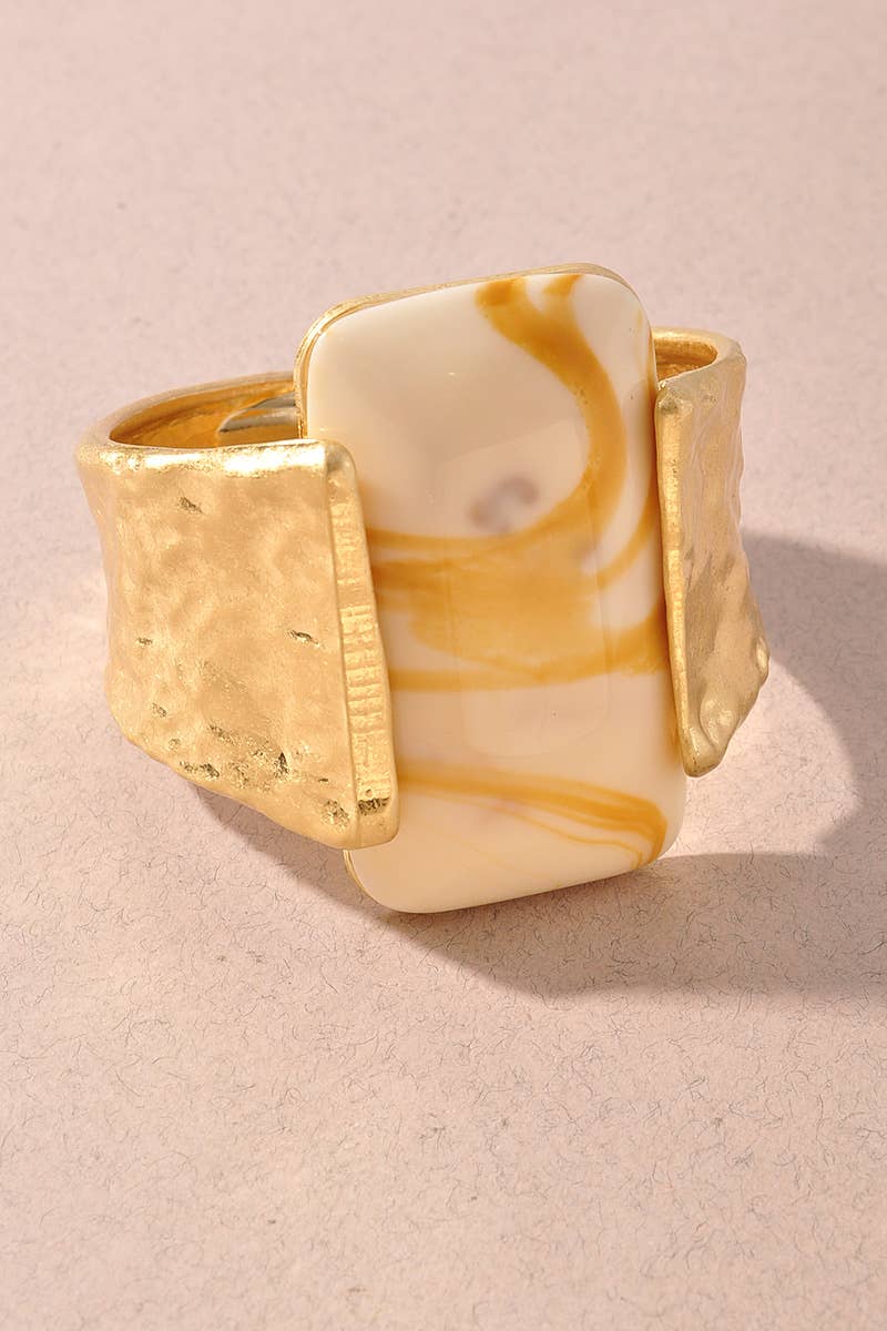 Marbled Resin Statement Cuff Bracelet
