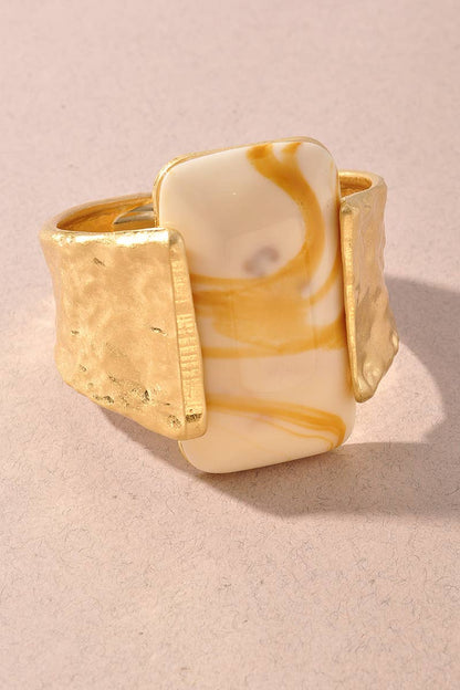 Marbled Resin Statement Cuff Bracelet